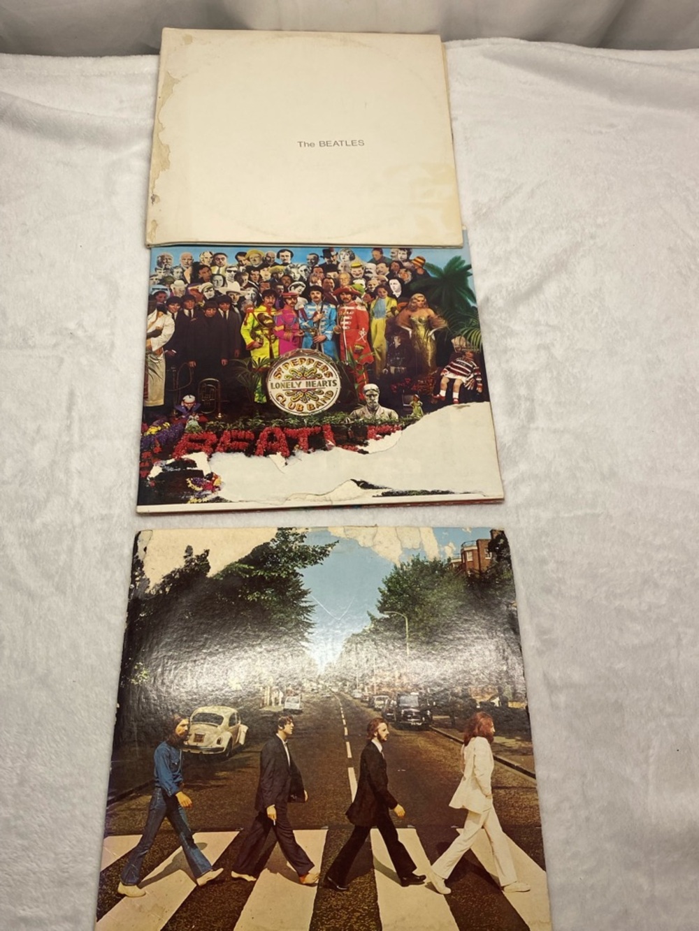 Vintage The Beatles Vinyl Record Lot Of 3 Albums Not Tested